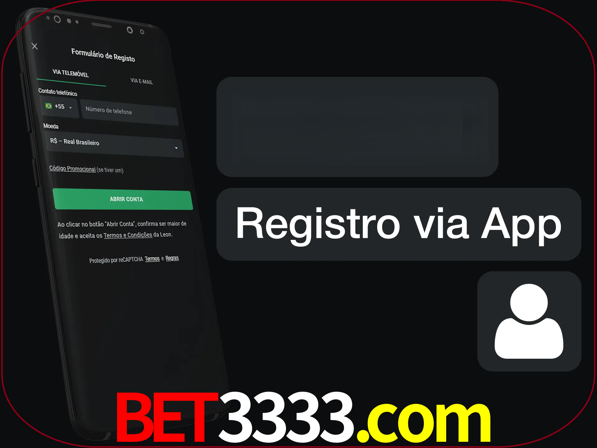 Registre-se com duas etapas usando o aplicativo.