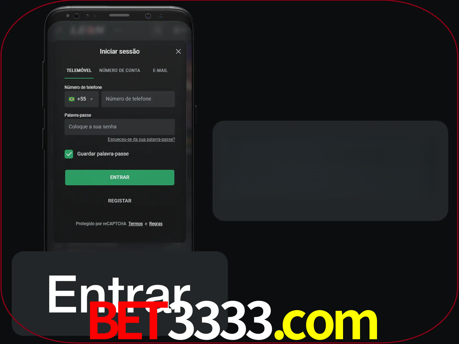 Faça o login para começar a apostar e jogar no cassino.