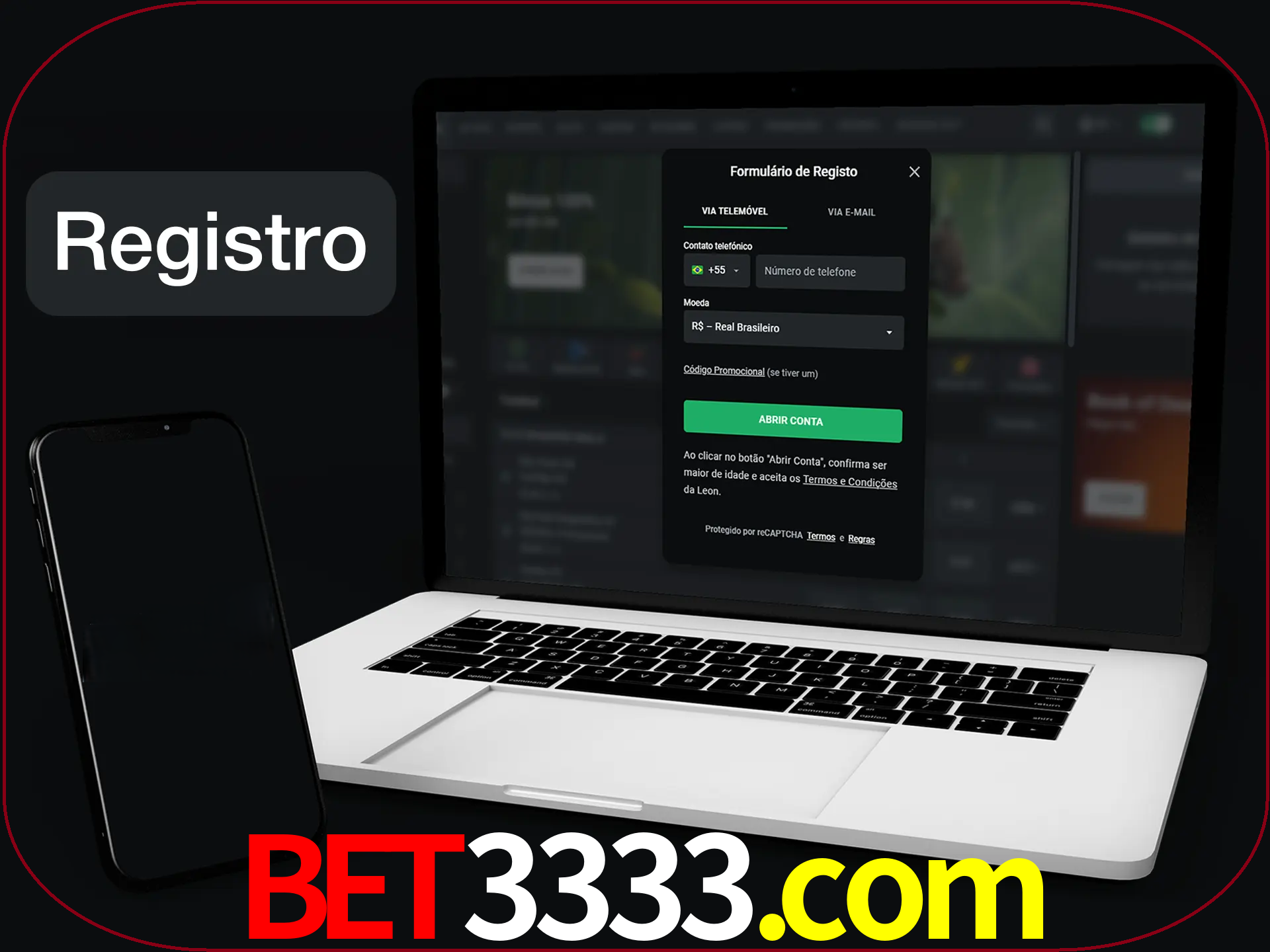 O registro na LeonBet é simples.